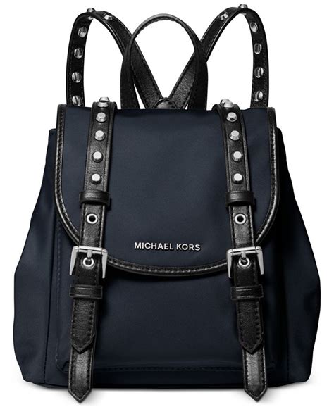 Michael Kors Leila Mini Flap Snap Closure Nylon Backpack Bag 